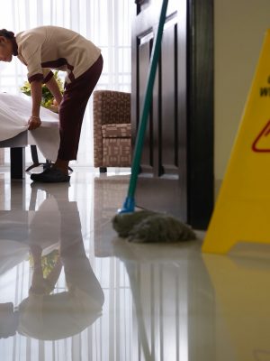Maid At Work And Cleaning In Luxury Hotel Room Maid At Work And Cleaning In Luxury Hotel Room